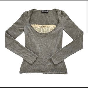 Dolce & Gabbana grey knit cashmere longe sleeve top
